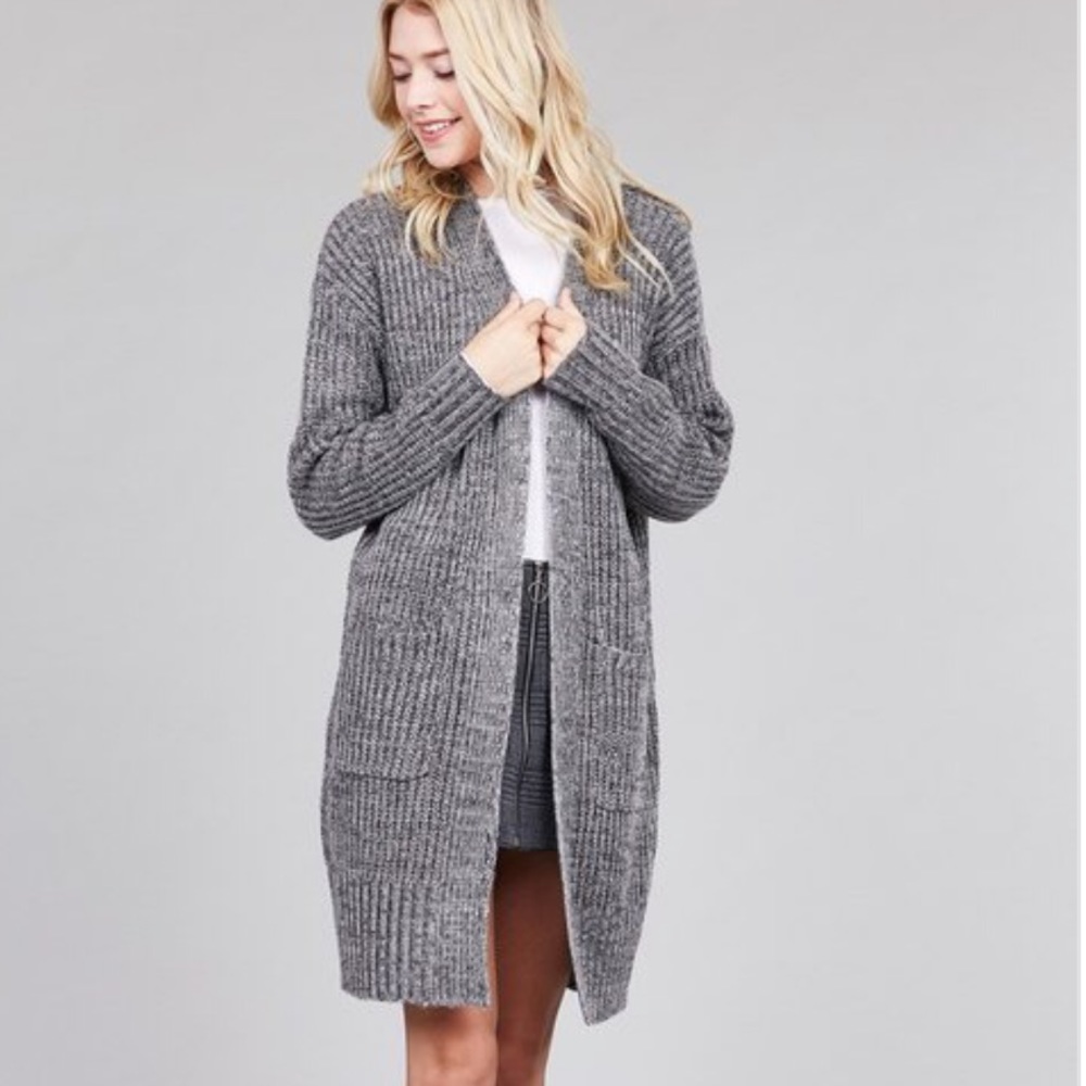 Clearance ‼️HEATHER GREY DOLMAN OPEN - Cardigan - Picture 2 of 4